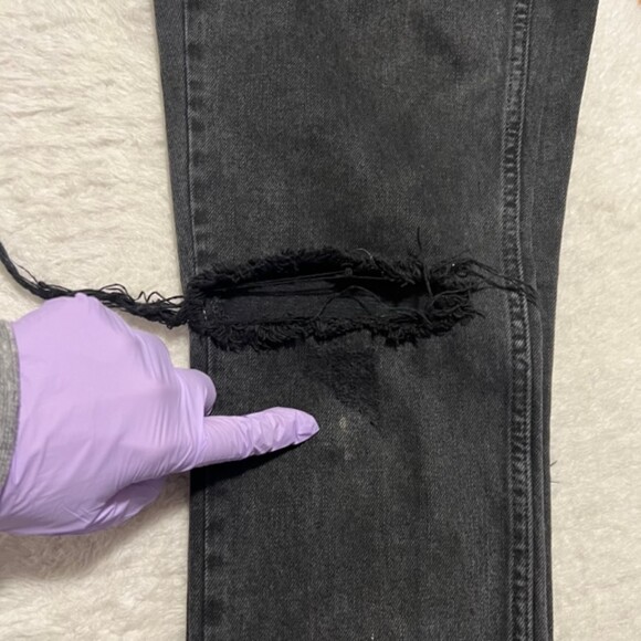 Pacsun Mens Black Stacked Skinny Denim Distressed Mid Rise Jeans Sz 30x30 - Picture 6 of 12